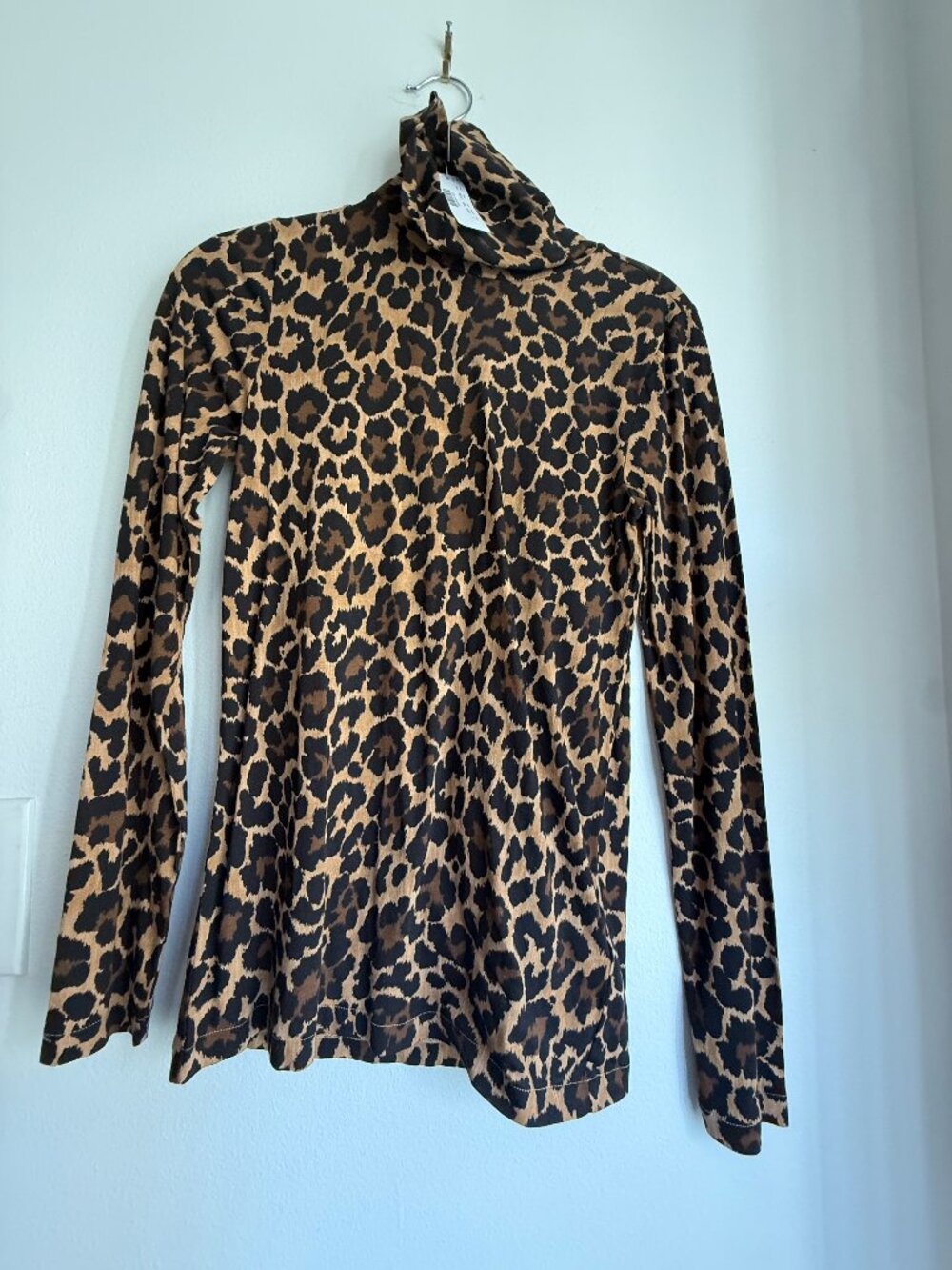 J.Crew Leopard Turtleneck Sz S NWT Re-Imagined Sustainable Cotton